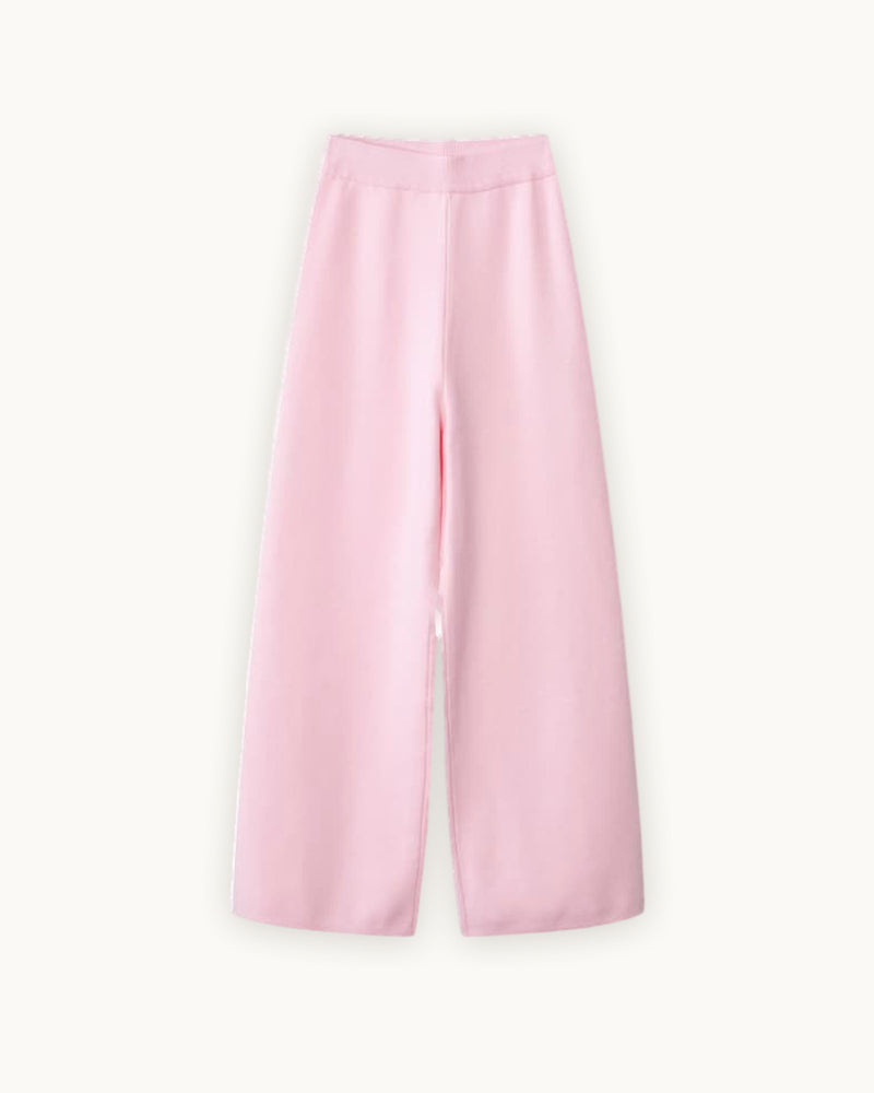 Heart Knit High-Rise Pants, Pink