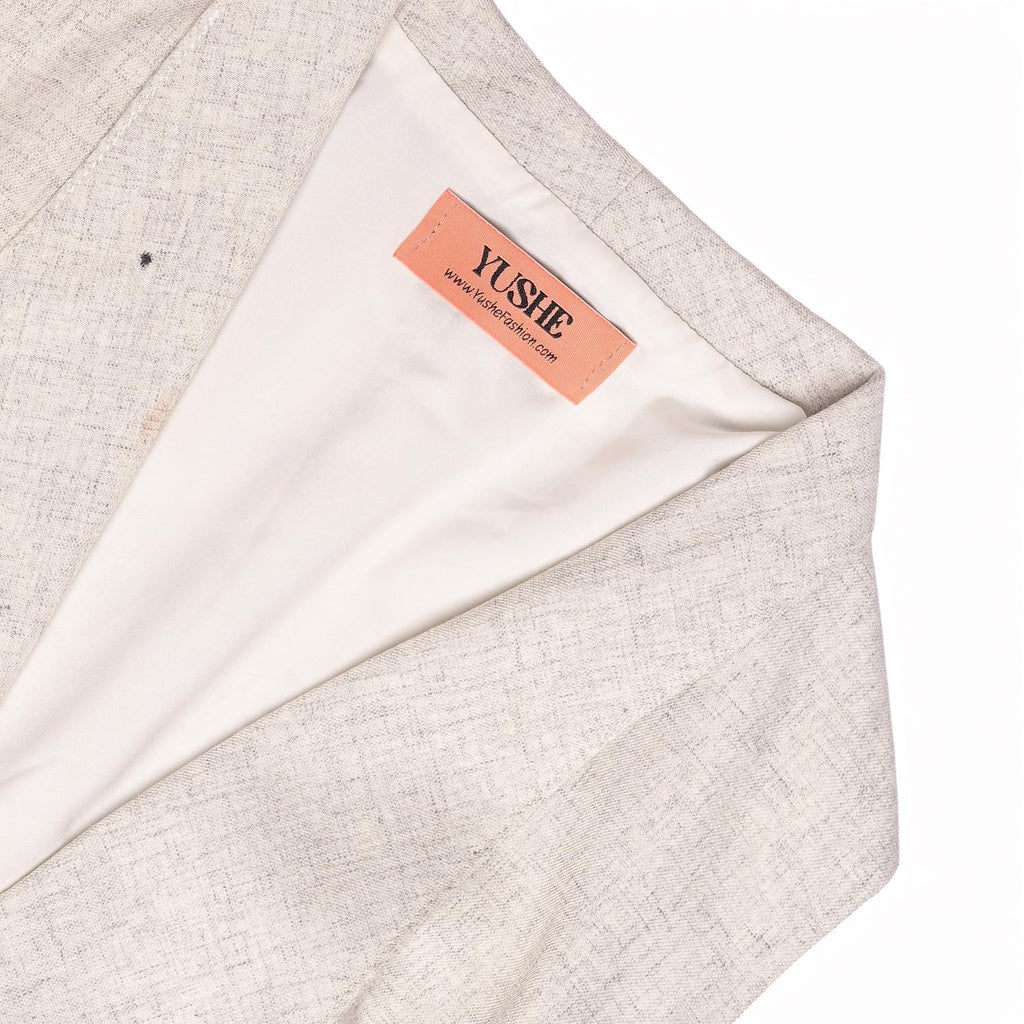 YUSHE Two-Piece Vest and Shorts Set for Women | Linen Blend Sleeveless Buttoned Vest & Matching Shorts | Women’s Work Outfit