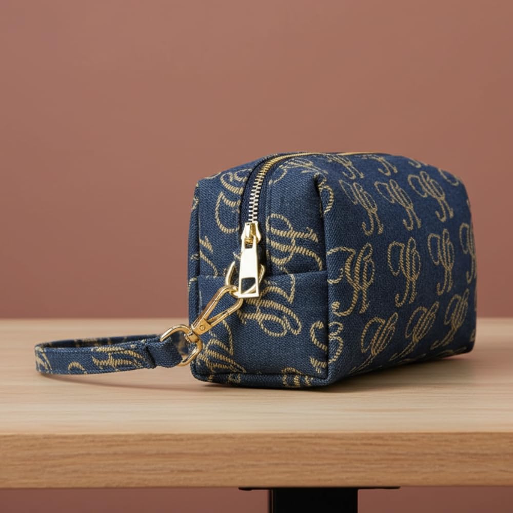 YUSHE Canvas Mini Pouch for Women | Small Travel Pouch & Makeup Bag with Zipper | Floral & Graffiti Fabric Bag for Daily Use
