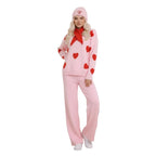 Heart Knit Set with Scarf & Beanie