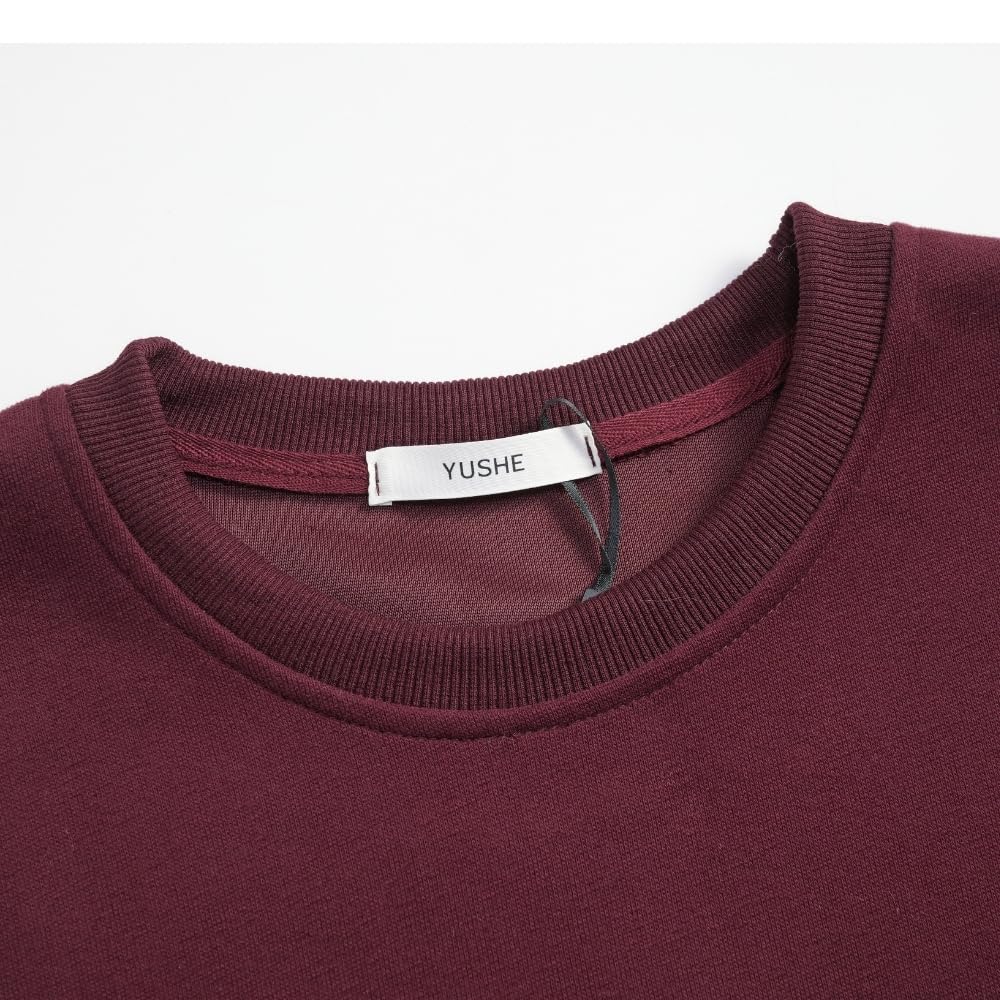 YUSHE Three Piece Sets for Women | Cotton Rich Sweatshirt and Jogger with Lightweight Puffer Jacket | Winter Cord Sets