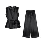 Embellished Sleeveless Top & Straight Pant Set