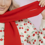 Cherry Knit Set with Scarf and Beanie