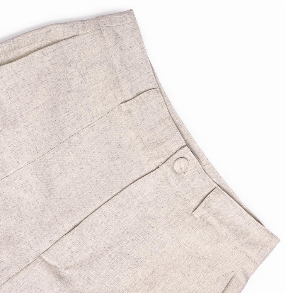 YUSHE Two-Piece Vest and Shorts Set for Women | Linen Blend Sleeveless Buttoned Vest & Matching Shorts | Women’s Work Outfit
