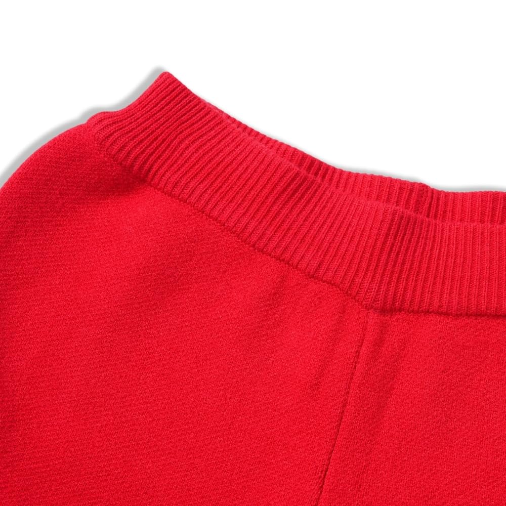YUSHE Women 2 Piece Set | Cherry Motif Knit Sweater & High-Rise Pants | Winter Co-Ord Sets for Women | Loungewear for Travel