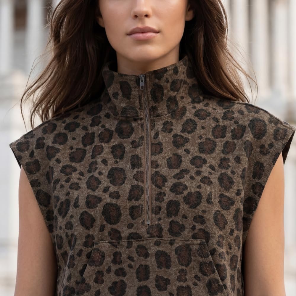 YUSHE Women 2 Piece Set Leopard Print Cap Sleeves Casual Women Top Short Matching Color Lounge Lightweight Travel Outfit