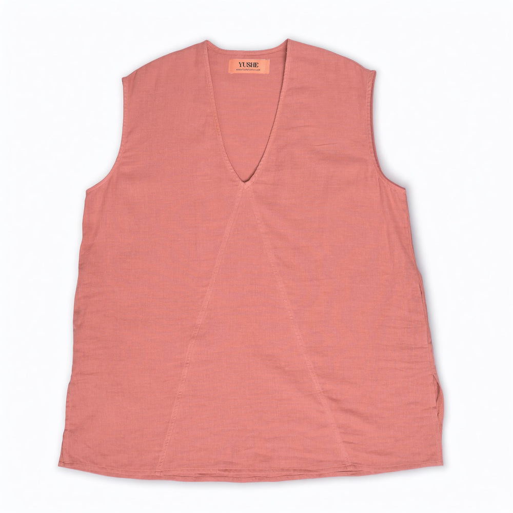 Cotton Sleeveless V-Neck Top