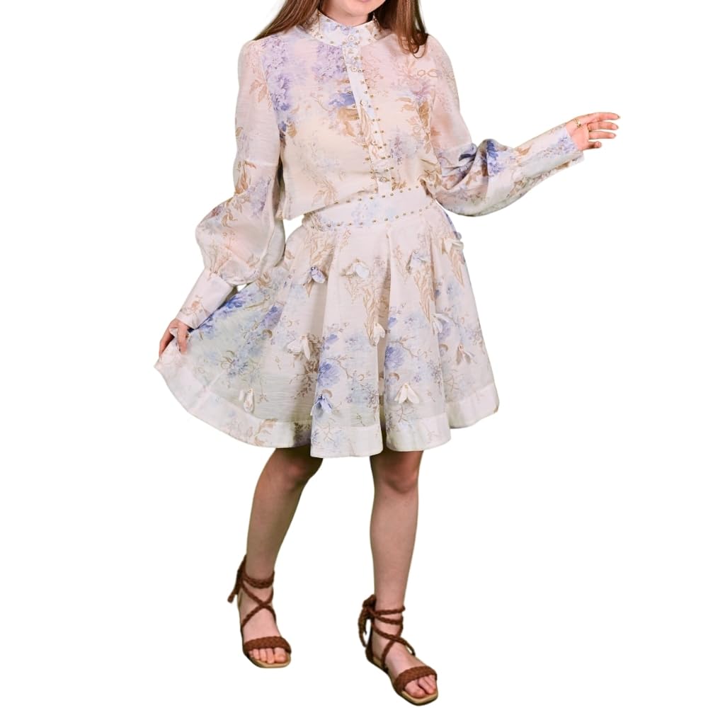 YUSHE Women 2-Piece Skirt Set Lightweight Woven Fabric Everyday Elegant Wear
