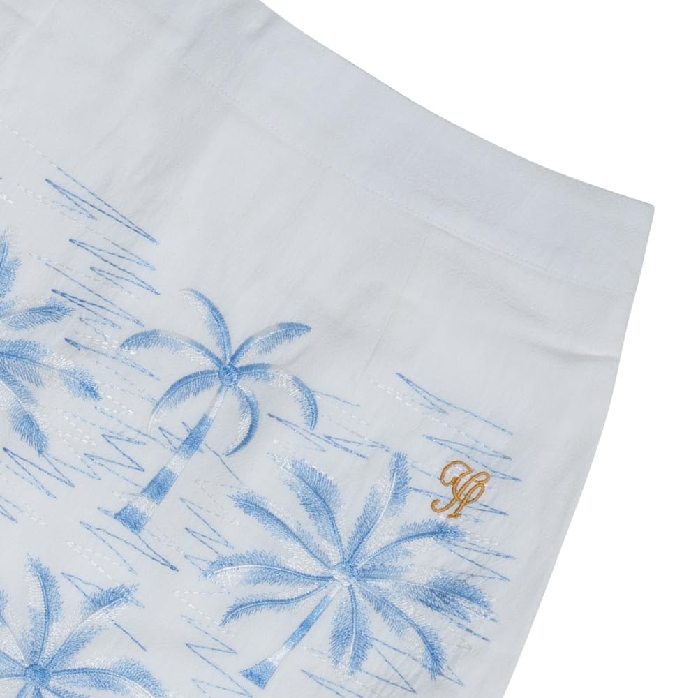 YUSHE Embroidered Crop Top and Skirt Set for Women | Cotton Blend Co-Ord Set | Two Piece Summer Set | Vacation Outfit
