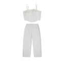 Lace Cutout Crop Top and Wide-Leg Pants Set