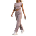 YUSHE 3 Piece Co Ord Set for Women | Ruched Top with Wide Leg Pants & Shorts | 3-in-1 Active & Lounge Wear for Travel