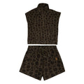 Leopard Quarter-Zip & Shorts Set