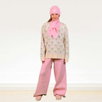 Cherry Knit Set with Scarf and Beanie