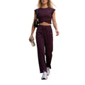YUSHE 3 Piece Co Ord Set for Women | Ruched Top with Wide Leg Pants & Shorts | 3-in-1 Active & Lounge Wear for Travel