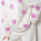 Heart Knit Set with Scarf & Beanie