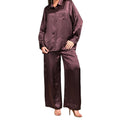 YUSHE 2-Piece Lounge Set for Women | Silky Shirt with Designer Buttons & Wide-Leg Pants with Pockets | Lounge Sets for Travel