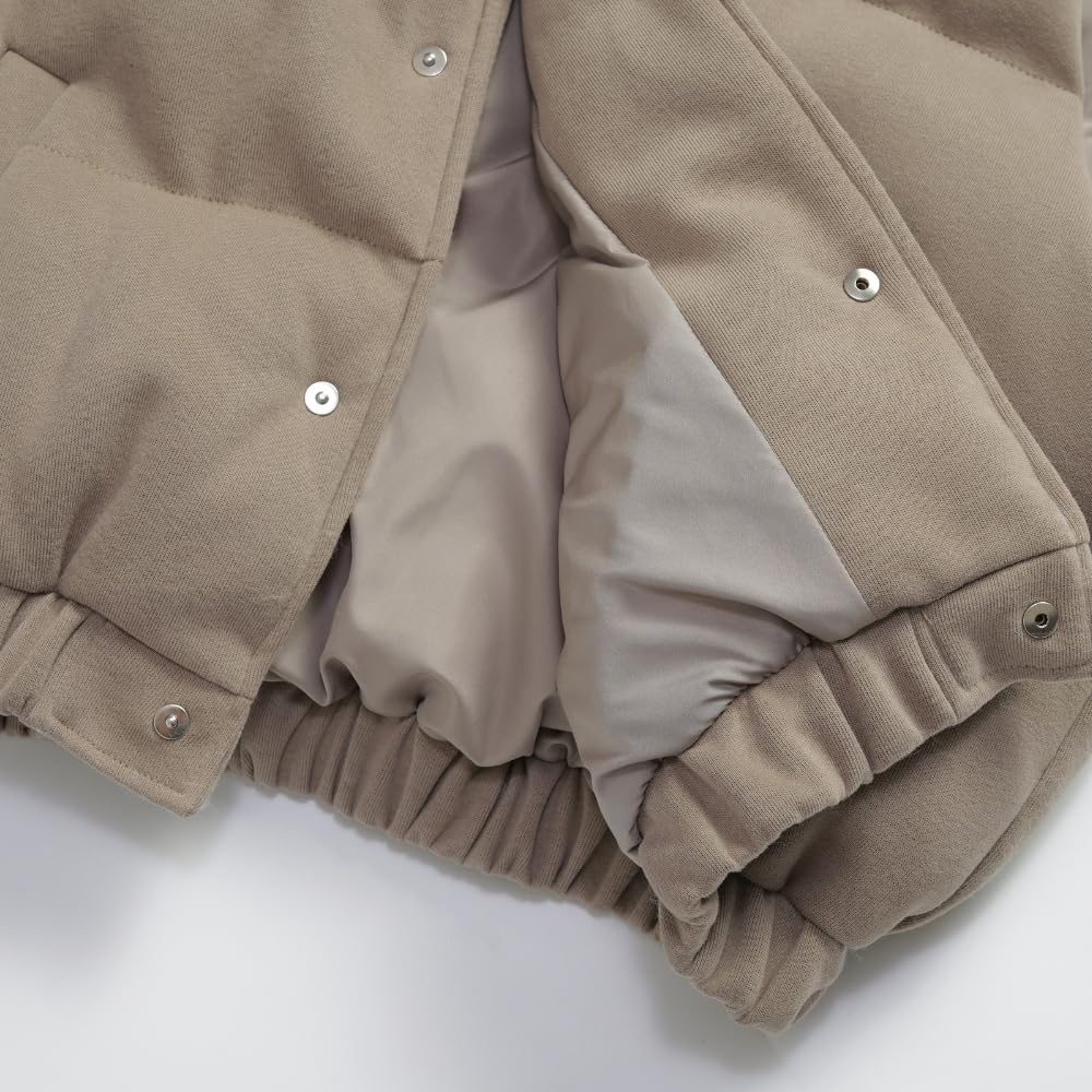 YUSHE Three Piece Sets for Women | Cotton Rich Sweatshirt and Jogger with Lightweight Puffer Jacket | Winter Cord Sets