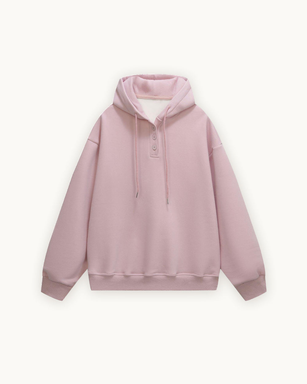 Buttoned Hoodie, Pink