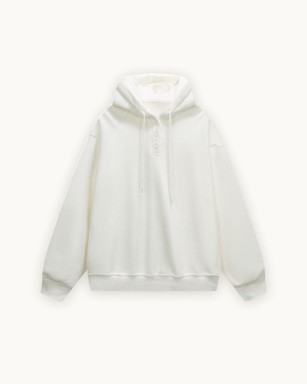 Buttoned Hoodie, White