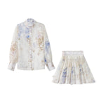 Embellished Shirt and  Skirt Set