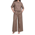 YUSHE 3 Piece Lounge Set for Women | Linen Crop Shirt with Shorts & Pants | Matching Co Ord Set | Loungewear for Travel
