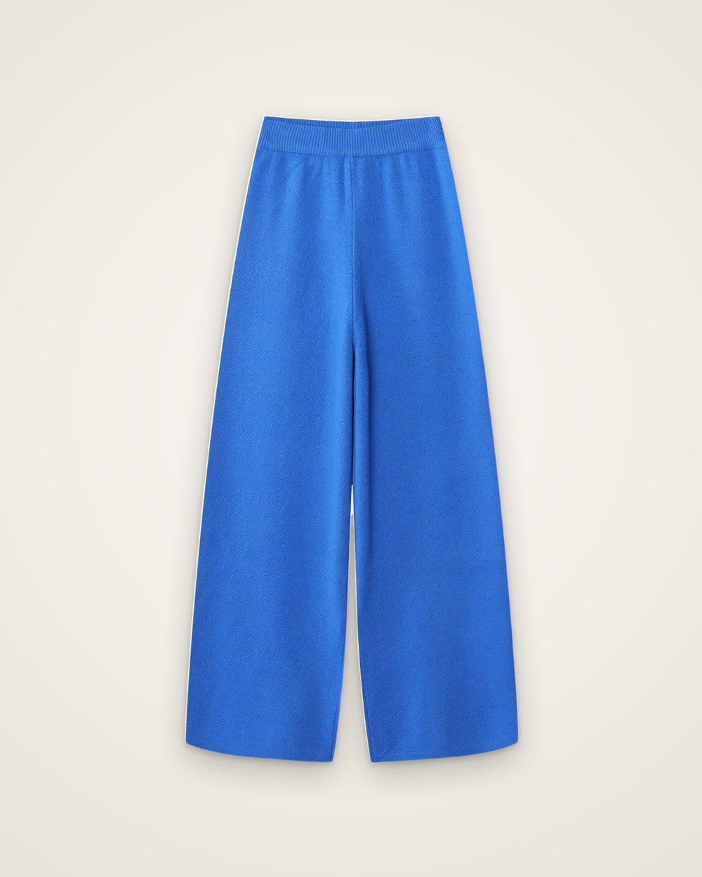 Cherry Knit High-Rise Pants, Blue