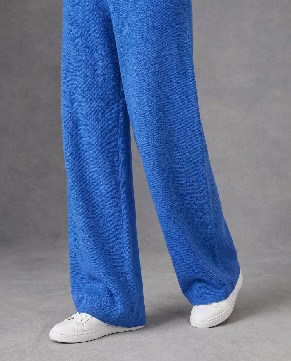 Cherry Knit High-Rise Pants, Blue, detail