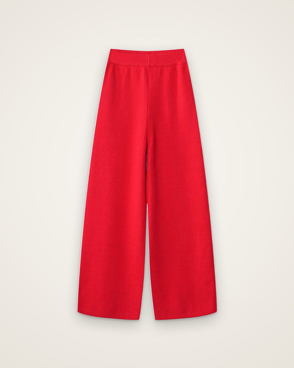 Cherry Knit High-Rise Pants, Red