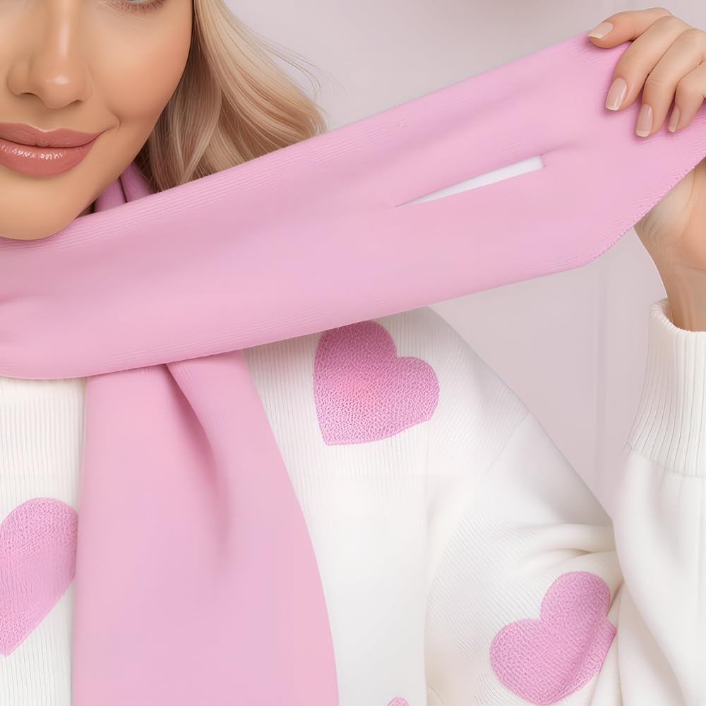 YUSHE Women’s Winter Co-Ord Set | 4-Piece 3D Heart Knit Sweater & High-Rise Pants | Matching Cap & Neck Warmer