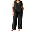 YUSHE 3 Piece 100% Cotton Cord Set for Women | Top, Pants & Shorts with Pockets | Breathable Lounge Wear for Travel
