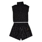 Leopard Quarter-Zip & Shorts Set