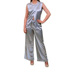 Embellished Sleeveless Top & Straight Pant Set