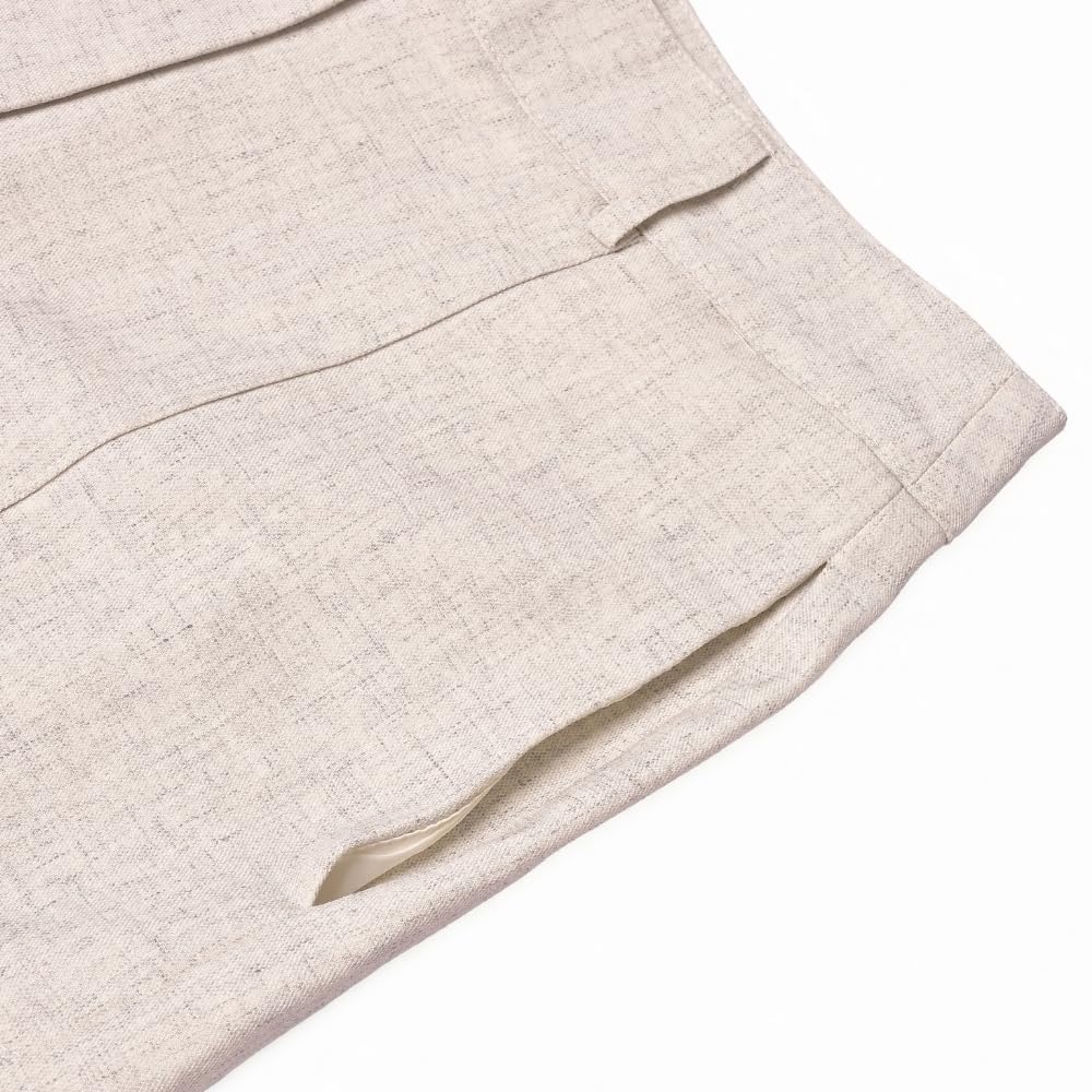 YUSHE Two-Piece Vest and Shorts Set for Women | Linen Blend Sleeveless Buttoned Vest & Matching Shorts | Women’s Work Outfit