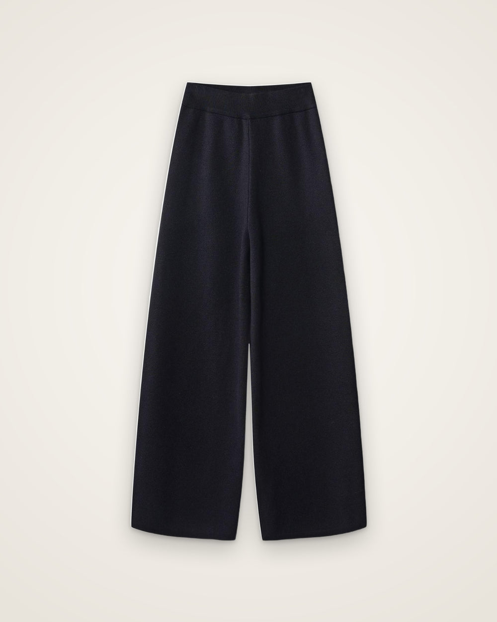 Heart Knit High-Rise Pants, Black