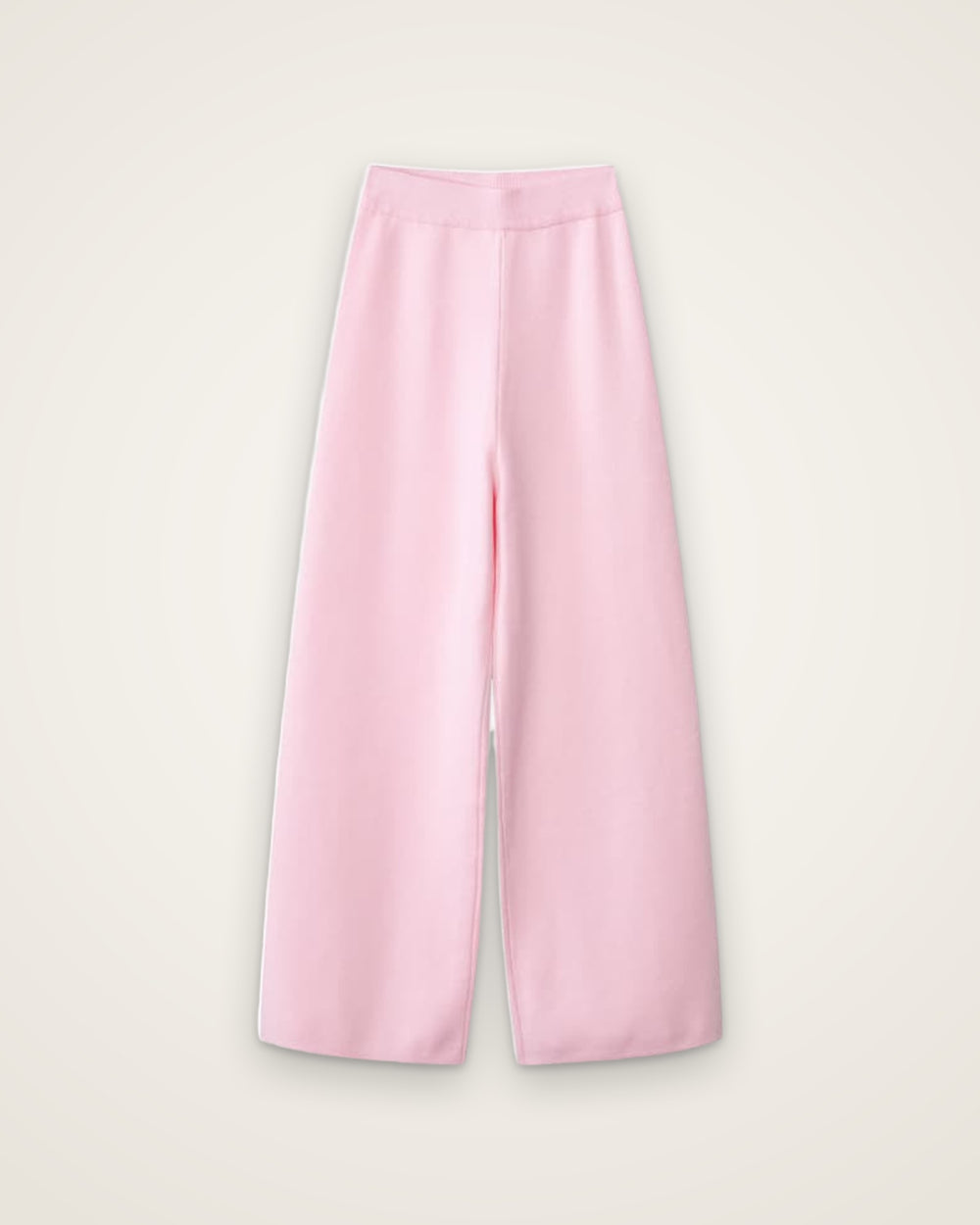 Heart Knit High-Rise Pants, Pink