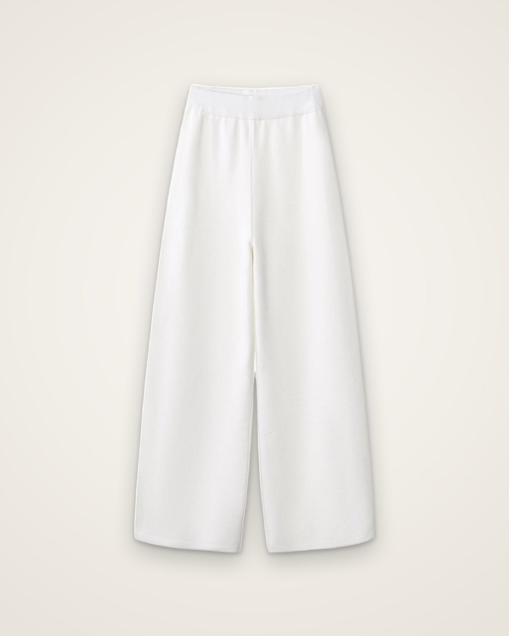 Heart Knit High-Rise Pants, White