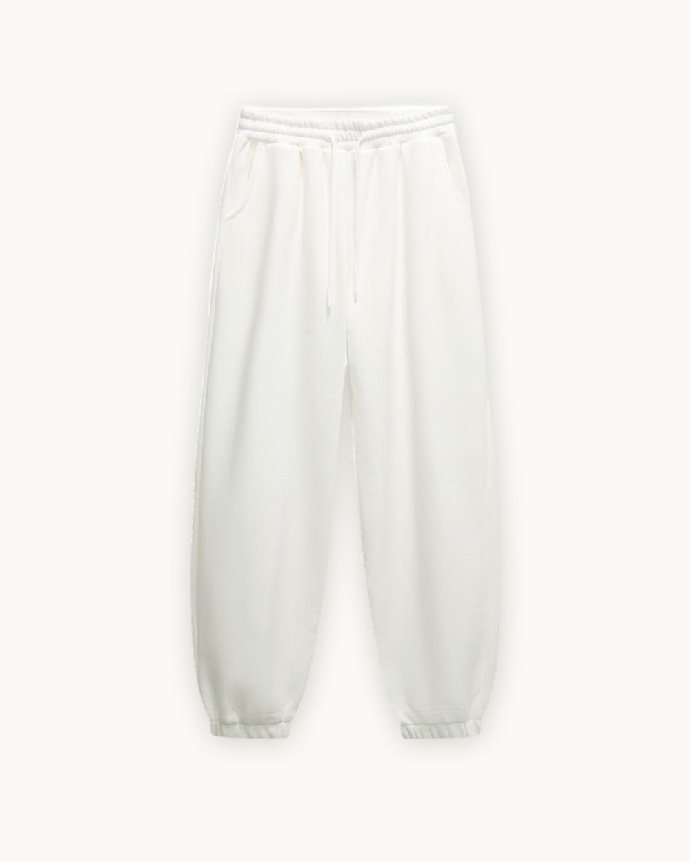 Monochrome Drawstring Joggers, White