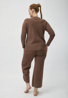 Yushe Cocoa Comfort Relaxed Knitwear Wide-Leg Lounge Set