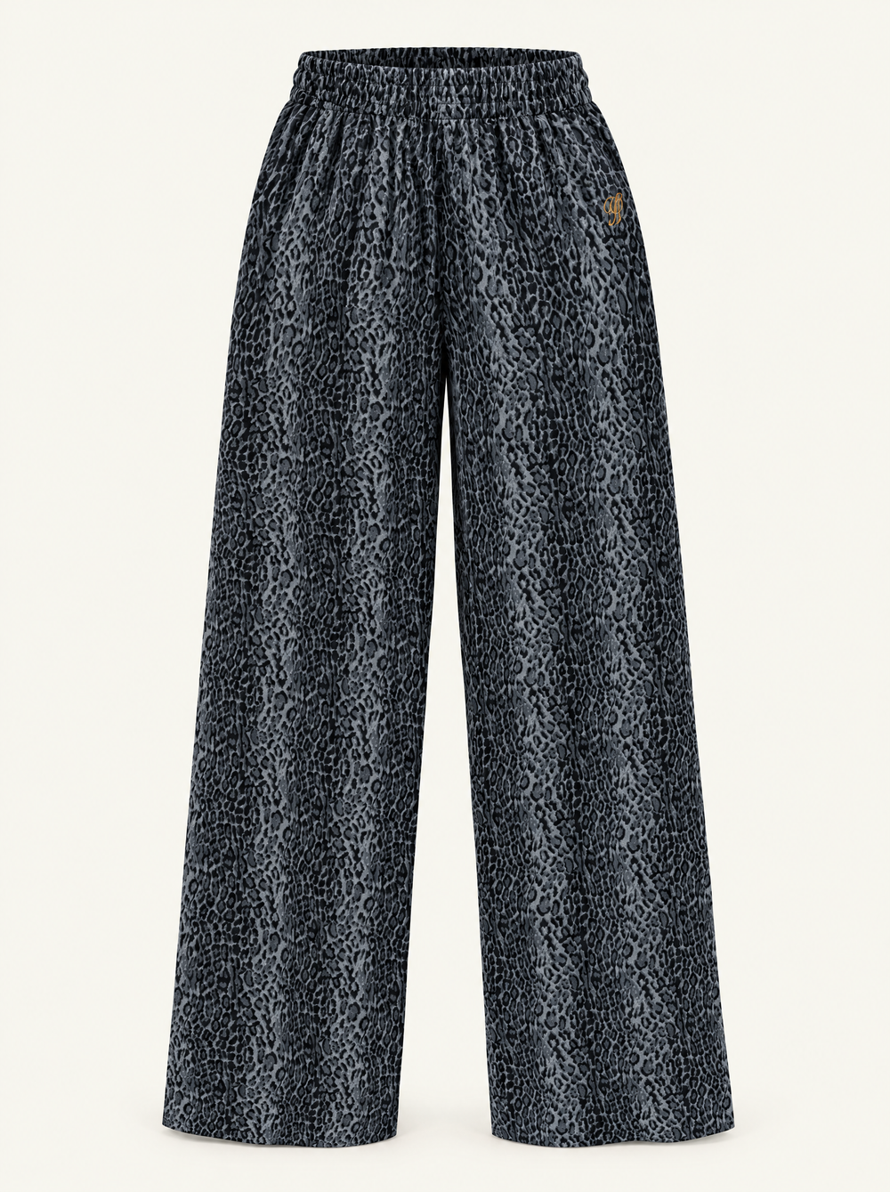 YUSHE Animal Print Wide-Leg Pants, Grey - Main · product only