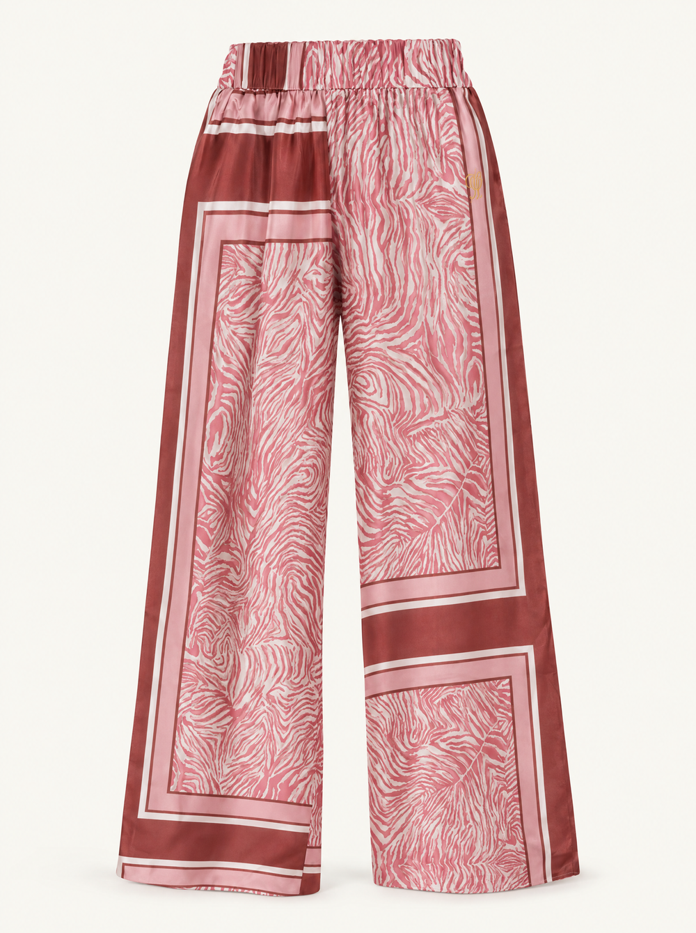 YUSHE Animal Print Wide-Leg Pants, Pink - Main · product only