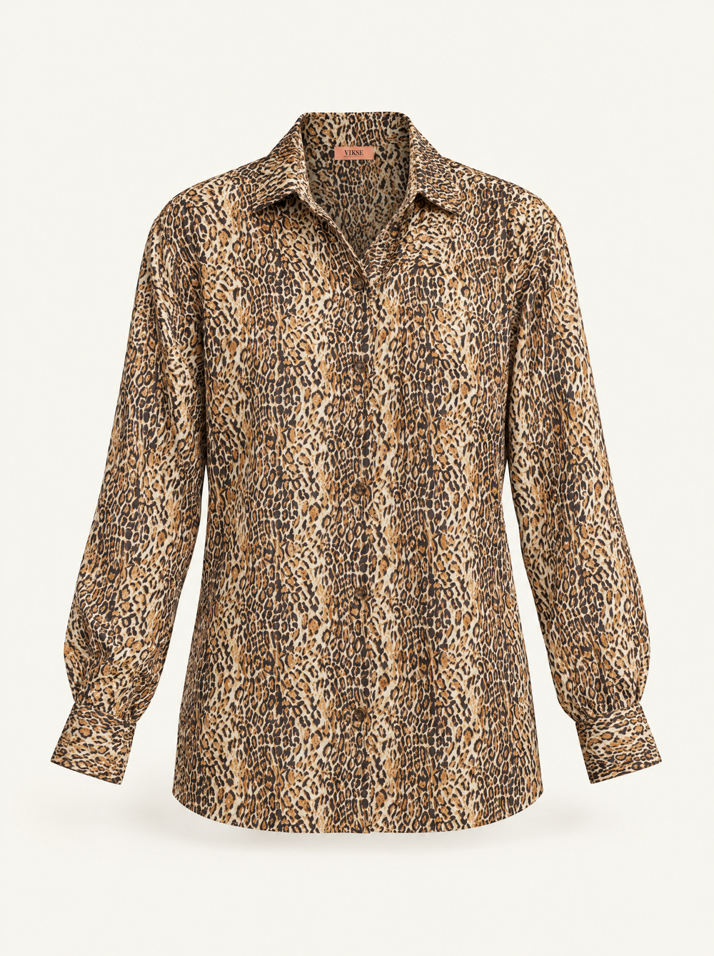 YUSHE Animal Print Button-Down Shirt, Brown - Main · product only