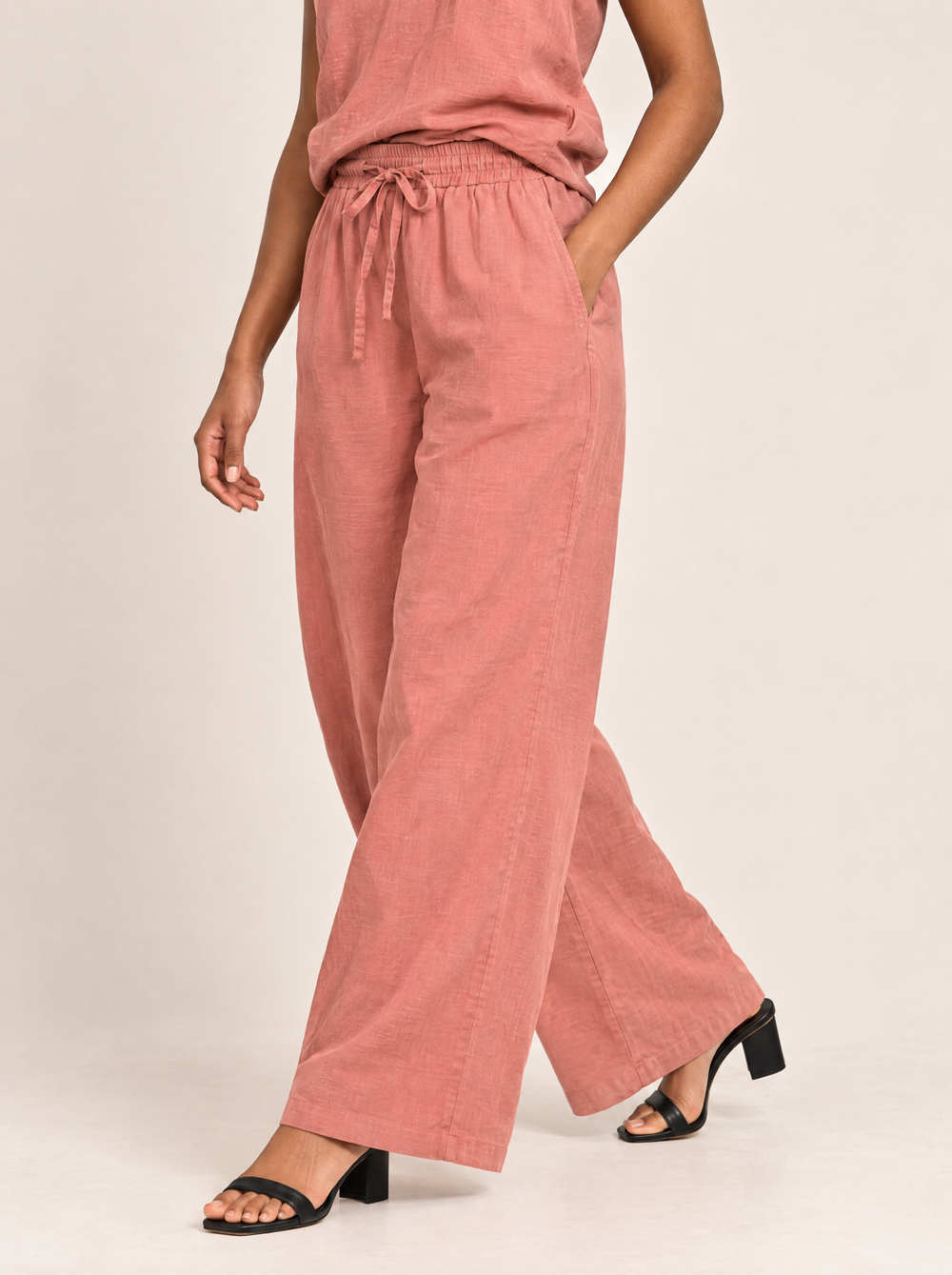 YUSHE Cotton Pant, Peach - Hover - model
