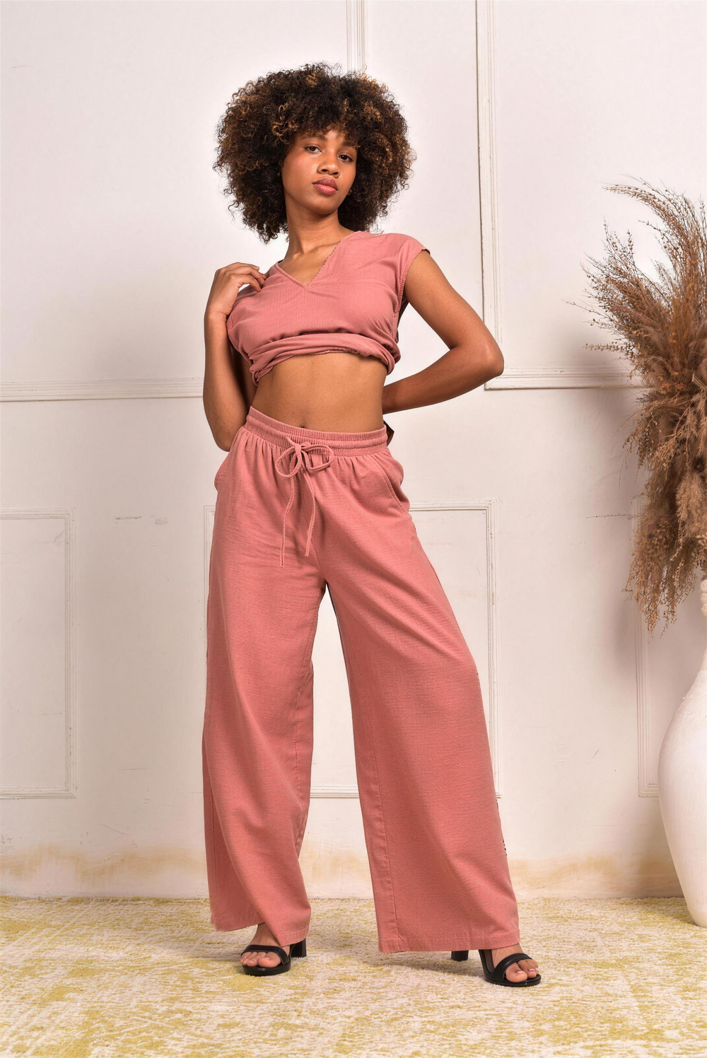 YUSHE Cotton Pant, Peach - additional model view 4