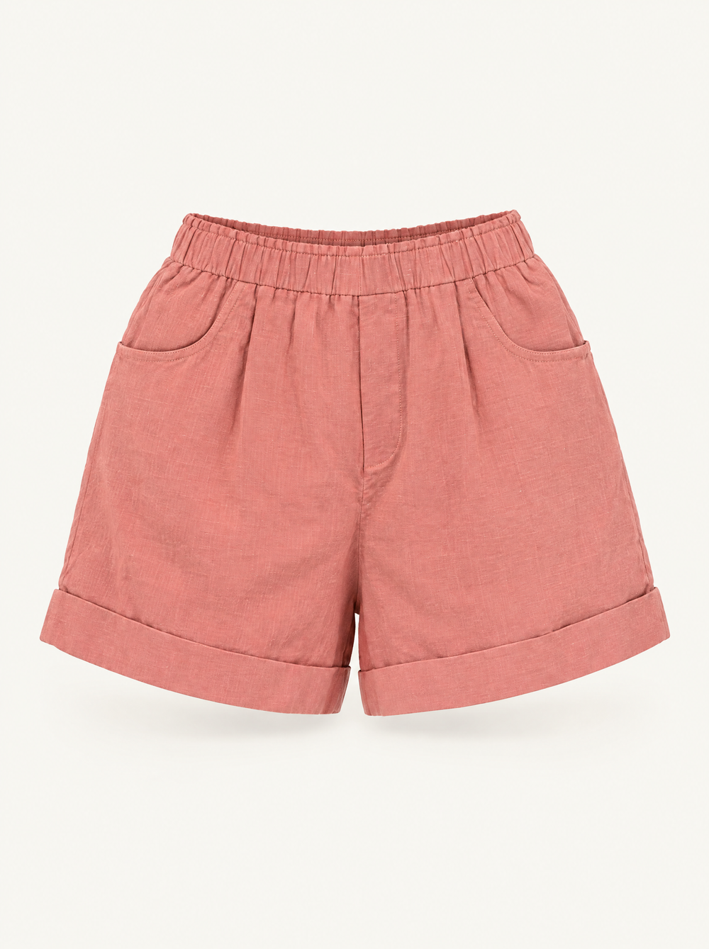 YUSHE Cotton Shorts, Peach - Main - product only