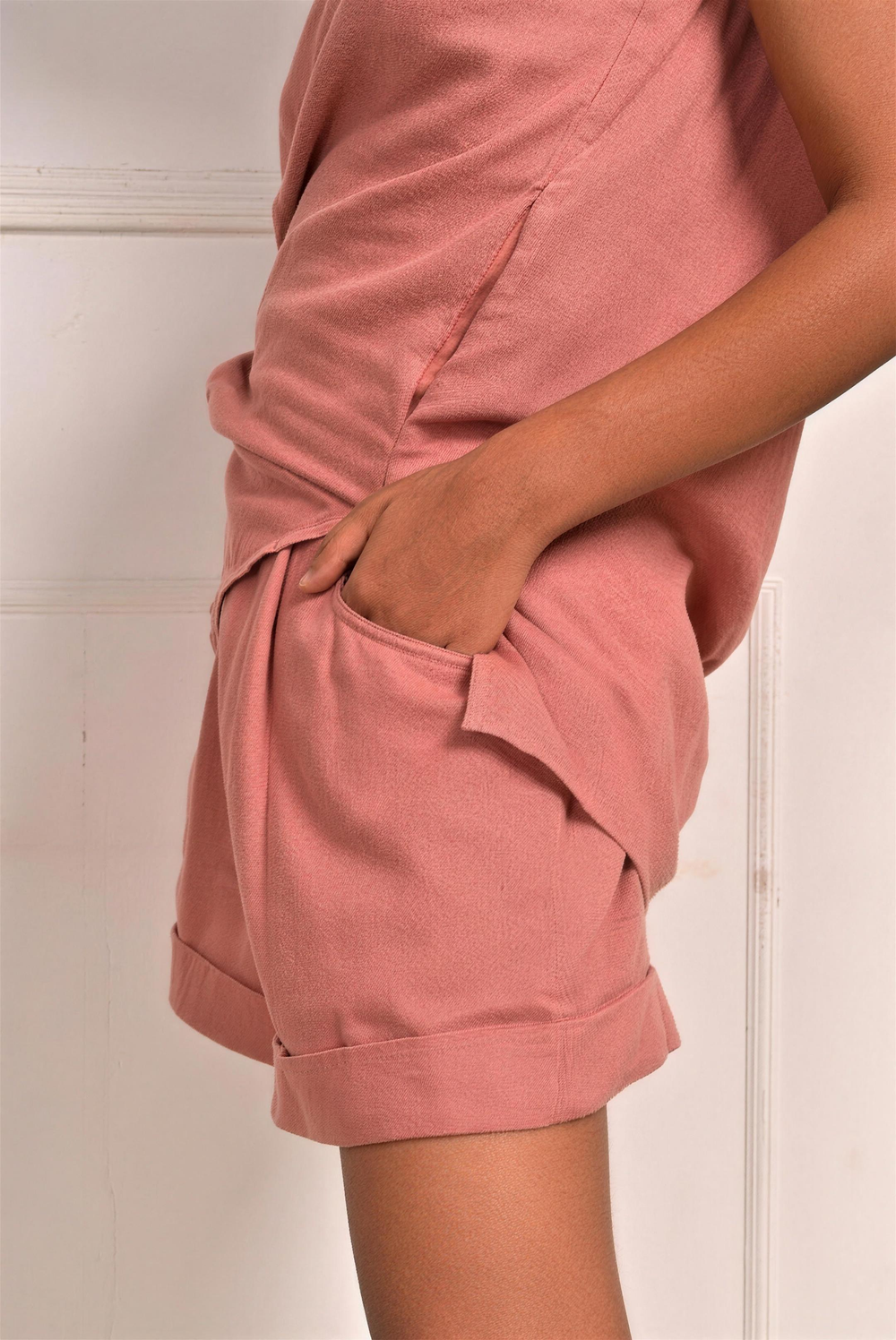 YUSHE Cotton Shorts, Peach - additional model view 5