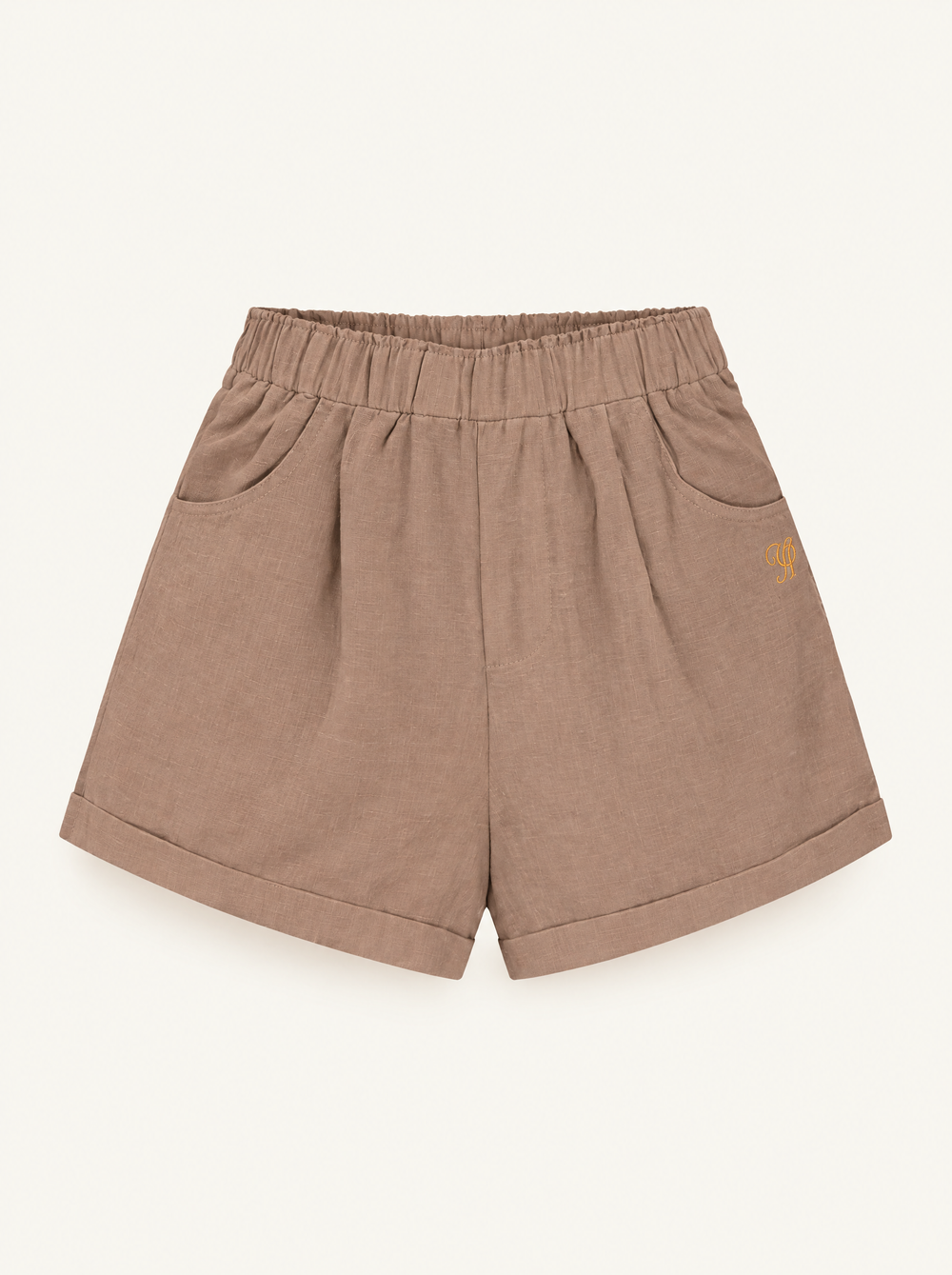 YUSHE Cotton Shorts, Tan - Main - product only