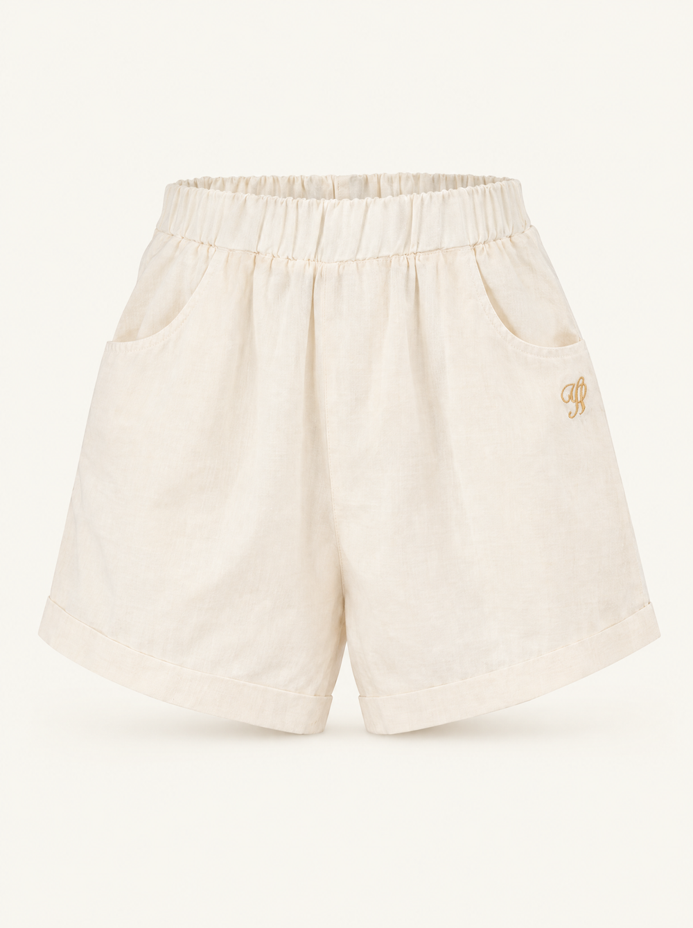 YUSHE Cotton Shorts, White - Main - product only