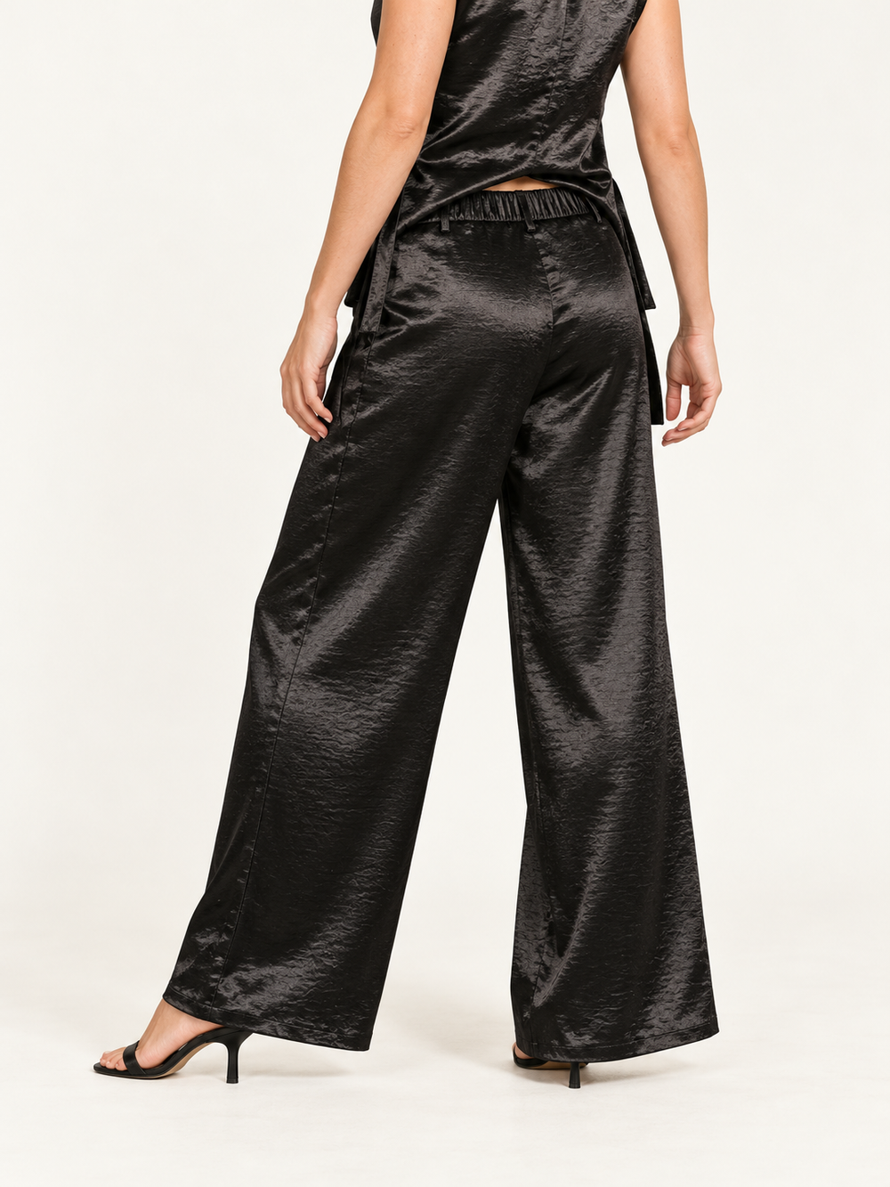 Black Silky Straight-Fit Pants | pants · new rear fit