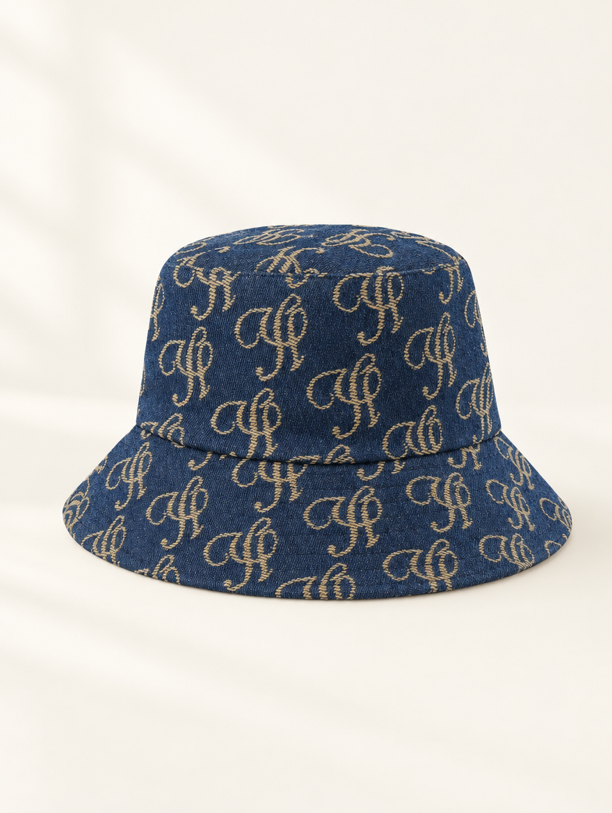 YUSHE Denim Bucket Hat, Dark Blue - Main product shot