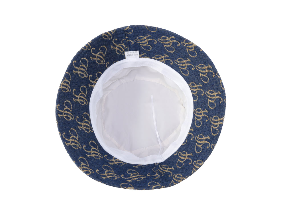 YUSHE Denim Bucket Hat, Dark Blue - Interior and lining